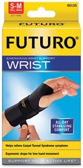 Energizing Wrist Support, Small/Medium, Fits Left Wrists 5 1/2" - 6 3/4", Black