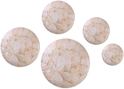 eUnique Décor Tiko Pearl Button, White, Set of 5