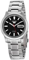 Men's Stainless Steel Seiko 5 Automatic Black Dial
