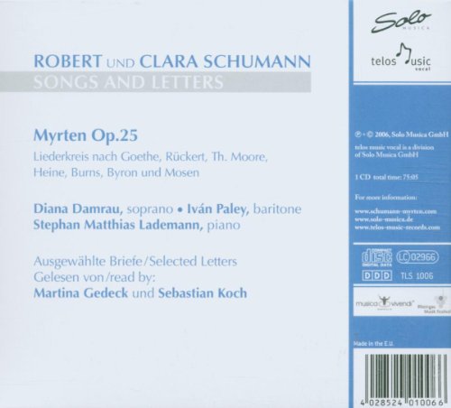 Cover image : Robert und Clara Schumann: Songs and Letters