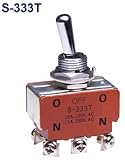 ＮＫＫスイッチズ トグルスイッチ ねじ端子 2極ON-OFF-ON (1個) S-333T