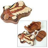 4 Piece Eagle Wooden Puzzle Box with Secret Compartment