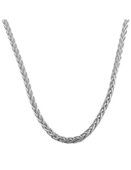 925 Sterling Silver Italian Made Wheat Chain (4 mm thick, 18 inches long)