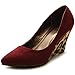 Ollio Women's Platform Shoe Faux Suede Wedge Multi Color Mid Heel Closed Toe Pump