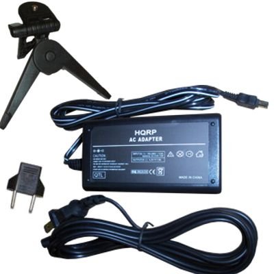 HQRP Replacement AC Adapter / Power Supply for Sony CyberShot DSC-P150, DSC-P2, DSC-P200, DSC-P200/R Digital Camera - (incl. USA Plug & Euro Adapter) plus HQRP Black Mini Tripod