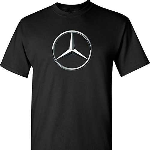 Mercedes Benz Chrome Logo on a Black T Shirt