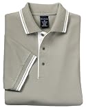 Port Authority - Silk Touch Sport Shirt with Stripe Trim Light Moss/ Winter White-4XL