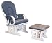 GLIDER OTTOMAN SET WHITEwBLU 7023WB 10609