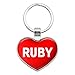 Metal Keychain Key Chain Ring I Love Heart Names Female R Rose - Ruby
