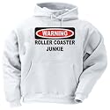 WARNING ROLLER COASTER JUNKIE Youth Hooded Sweatshirt (for Kids) Various Colors Available