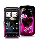 Purple Love Design Crystal Hard Skin Case Cover for HTC Sensation 4G / Pyra ....