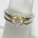 Platinum and 18K Yellow Gold Diamond Wedding Set