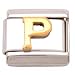 "P" Italian Charm Gold Plated 9mm