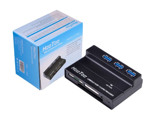 HooTooÂ® HT-CR002 External USB 3.0 Multi-in-One Card Reader (4 Memory Slots, Genesys GL3220 Chipset) & SuperSpeed USB 3.0 3-Port Hub (VIA VL810 Chipset, 5V/2A Power Adapter, 3 feet USB 3.0 Cable), can read & write: SDXC, SDHC, SD, CF, High-Speed CF, High-Speed MMC, MS, Micro SD, TF, Micro SDHC, M2 Cards