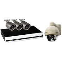 Q-See QS558-493-1 8-Channel Full D1 DVR with 3 High-Resolution Cameras, 1 Pan-Tilt Camera and Pre-Installed 1 TB Hard Drive