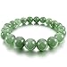 INBLUE Women,Men's 10mm Energy Bracelet Link Wrist Energy Stone Simulated Aventurine Green Buddha Mala Bead