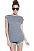 A+D® Womens Loose Fit Stripe Scoop Neck Top with Split Back