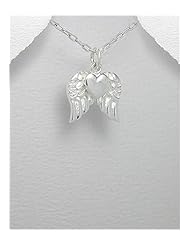 Angel Wings Pendant Necklace In 92.5 Sterling Silver