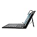IVSO Micro USB Folio Keyboard with Stand Universal PU Leather case for BLU Studio 7.0 II Tablet (Black)