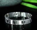 BRUSHED METAL LINK SOLID STAINLESS STEEL BRACELET .51" x 8.5"