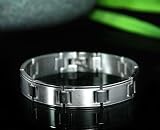 BRUSHED METAL LINK SOLID STAINLESS STEEL BRACELET .51 x 8.5