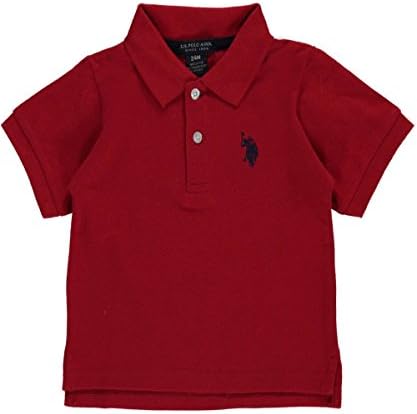 U.S. Polo Assn. Baby Boys' "Regulation Polo" Pique Polo - engine red, 24 months