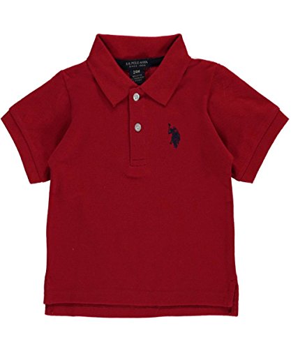 U.S. Polo Assn. Baby Boys' "Regulation Polo" Pique Polo - engine red, 24 months