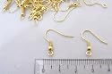 ピアスフック/ハンドメイド用◆約100ペア GOLD 金 ゴールド