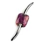 Genuine Charoite and Sterling Silver Boomerang Pendant