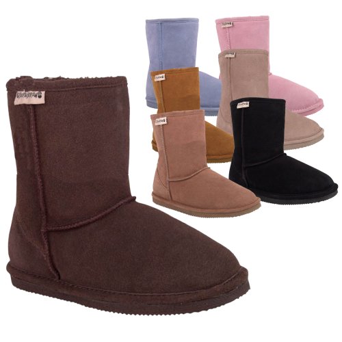 Bearpaw Women's Suede & Shearling Sheepskin 8 Inch Boot - Style 410