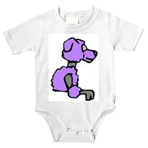 Onesie with walking, poodle, purple, dog, nose