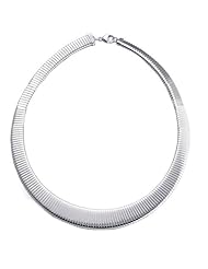 Sterling Silver Omega Collar Necklace-16 Inch,16mm