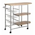 K�chenwagen "Siena" in Aluminium / Buche / Chrom