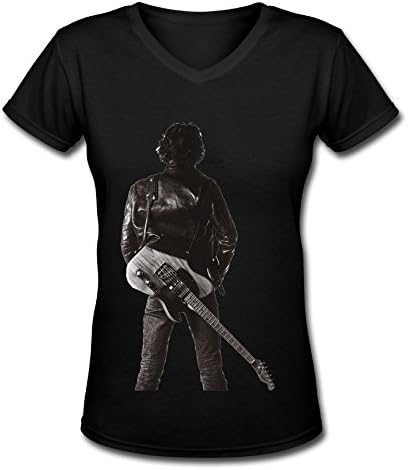 Bruce Springsteen 2016 Tour Logo V Neck T Shirt For Women Black