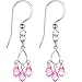 Handcrafted Austrian Crystal Rose Chandelier Silver Earrings MADE WITH SWAROVSKI ELEMENTS