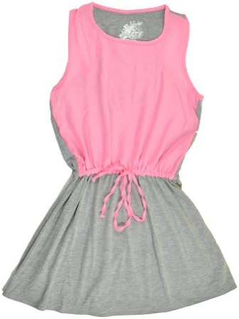 Poof Girl Little Girls Sheer Front Dress ((XS) 6X, Dark Pink)