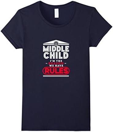 Women's Middle Child Tee Shirt I'm Reason Have Rules Break Law Funny Medium Navy