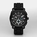 Fossil Chronograph Silicone Black Dial Watch