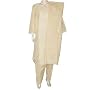 Casual Wear Cotton Beige Salwar Kameez Chikan Embroidery Pink Size L 40 inches