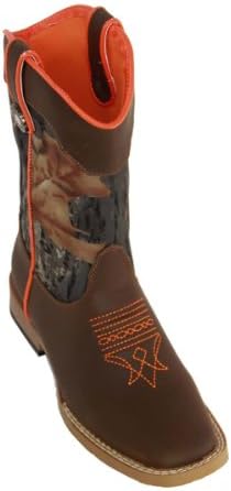 Double Barrel Boys' Buckshot Cowboy Boot Square Toe - 44418222Cz