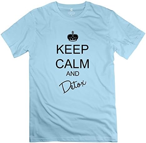 Wuwind Men's Keep Calm Detox T-Shirt SkyBlue US Size XXL
