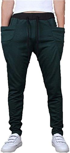 Mens Boys Casual Sports Dance Harem Sweat Pants Baggy Jogging Trousers (US Size :L(Tag size:XXL), green)