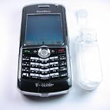 Crystal Clear Plastic Hard Carrying Case Snap-On Faceplate Cover + Car/Auto Charger For RIM Blackberry 8100 Pearl T-Mobile Cellular Phone Sold By TopDeals888