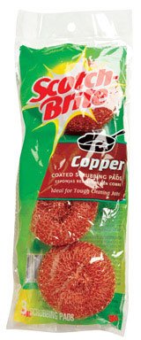 Copper Coated Scrub Pads, 2 Pk