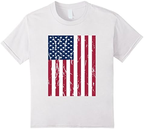 Kids Vintage American Flag T-Shirt  12 White