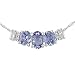 14KW .03ctw diamond and 5x4mm/5x4mm oval tanzanite necklace