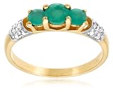 10k Yellow Gold Emerald Ring w/ Diamond Accent
