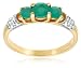 10k Yellow Gold Emerald Ring w/ Diamond Accent