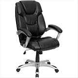 Black Leather Mid Back Office Computer Chair 