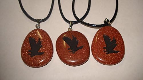 1pc Natures Natural Totem Energy Stone Red Goldstone Eagle Gemstone Crystal Healing Pendant Necklace Represent "Family Loyalty & Teaching Skills" Worrystone